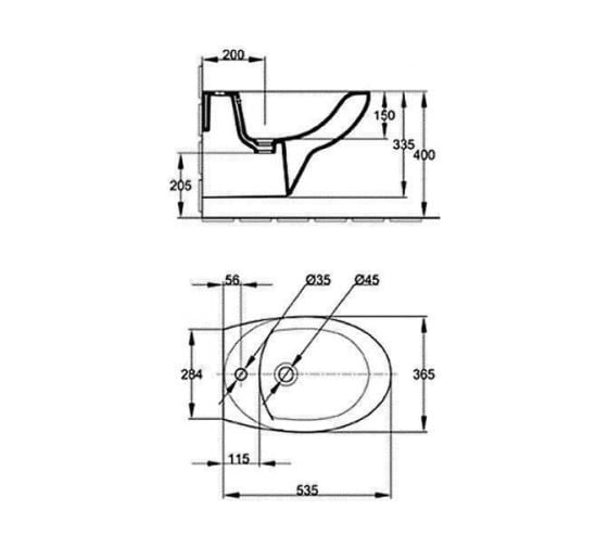 Биде JACOB DELAFON PATIO E4189-00 подвесное 00000012515