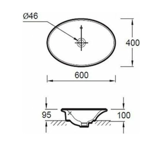 Раковина-чаша JACOB DELAFON PRESQUILE E4439-00 60х40 см 00000025745