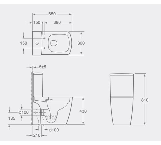 Чаша унитаза-компакт Imex Liberty CT10160CR 00254350