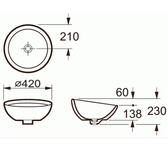 Раковина-чаша ROCA 32787600N Bol 42 00000018953