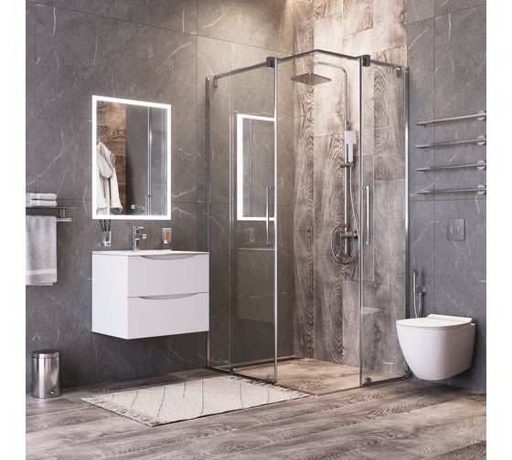 Подвесная тумба с раковиной BOND Cube 60 см, белая матовая T01605-S05W