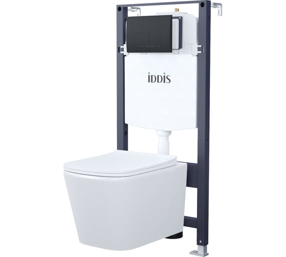 Комплект 3в1 IDDIS подвесной унитаз, инсталляция и клавиша смыва BASBI02i73 1