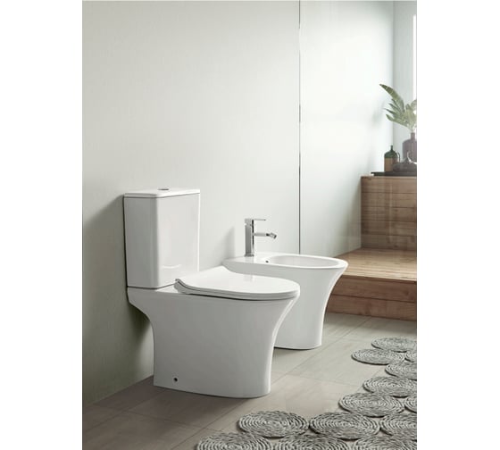 Напольный унитаз-компакт Cerutti SPA BERNINA с бачком, 665х345х770, безободковый 7193