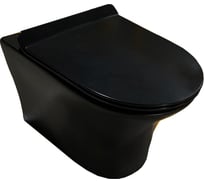 Подвесной унитаз Cerutti SPA BERNINA Aria MATT BLACK 480х340х350, безободковый 7505