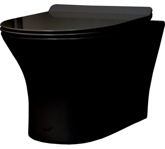 Подвесной унитаз Cerutti SPA BERNINA Aria MATT BLACK 480х340х350, безободковый 7505