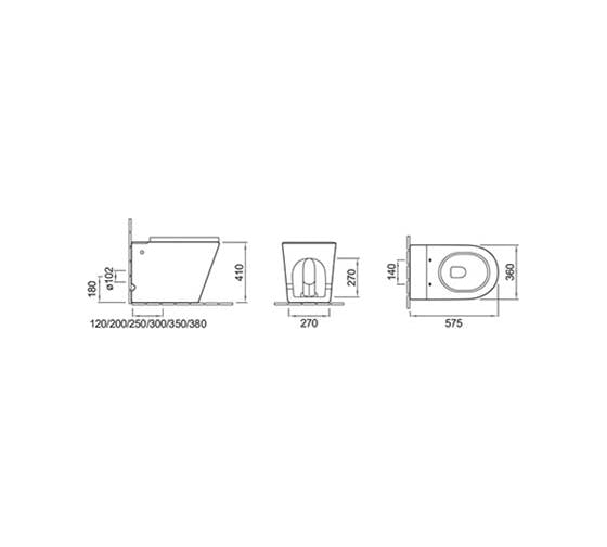 Напольный унитаз Cerutti SPA ARGENTERA Pulse 600х350х410, импульсный смыв 2 кнопки 7267