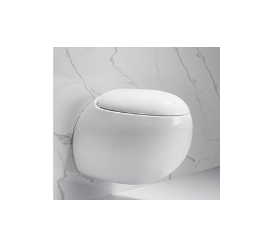 Подвесной унитаз Cerutti SPA UOVO Aria 585х410х410, безободковый, сиденье быстросъемное 7788