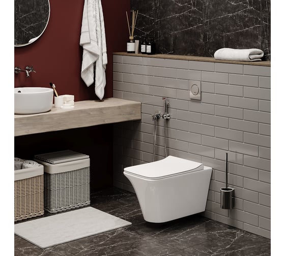 Подвесной унитаз Cerutti SPA NIVOLET ARIA 495х360х350, безободковый 7779