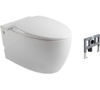 Подвесной унитаз Cerutti SPA KANIN Aria Pulsе 595х385х410, импульсный смыв, рама в комплекте 7186