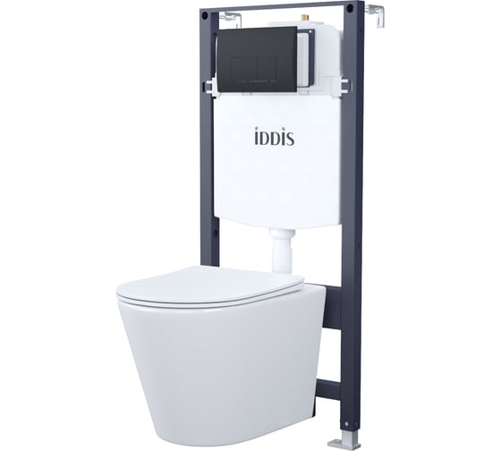 Комплект IDDIS 3в1: подвесной унитаз, инсталляция и клавиша смыва, BASC020i73