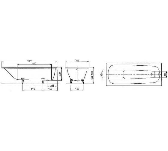 Ванна KALDEWEI Saniform 374 175х75, белый+easy-clean 00000029771