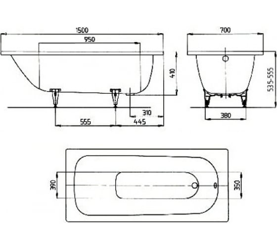 Ванна KALDEWEI Saniform Plus 362-1 160х70, белый 00000013265
