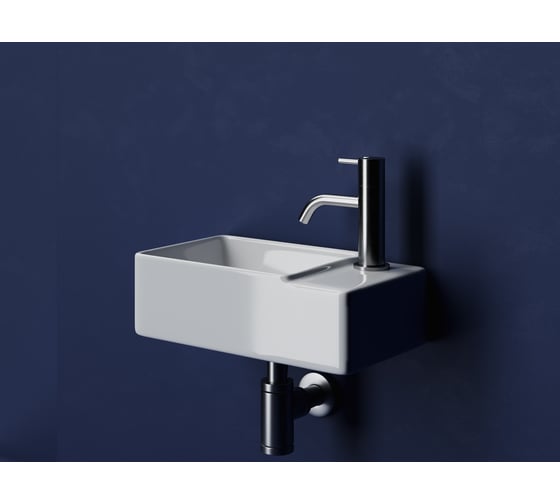 Умывальник подвесной прямоугольный Ceramicanova Element чаша слева, отверстие под смеситель справа, 395х220х125мм CN5045