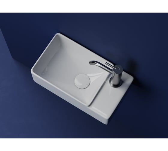 Умывальник подвесной прямоугольный Ceramicanova Element чаша слева, отверстие под смеситель справа, 395х220х125мм CN5045