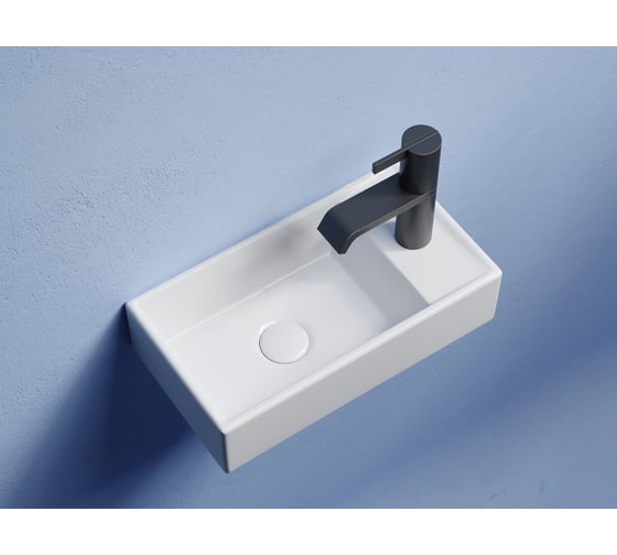 Умывальник подвесной прямоугольный Ceramicanova Element чаша слева, отверстие под смеситель справа, 407х217х100 мм CN6051L