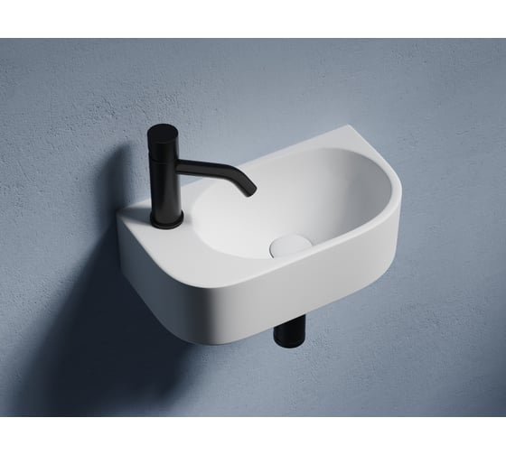 Умывальник подвесной прямоугольный Ceramicanova Element чаша справа, отверстие под смеситель слева, 408х223х110 мм CN6066R