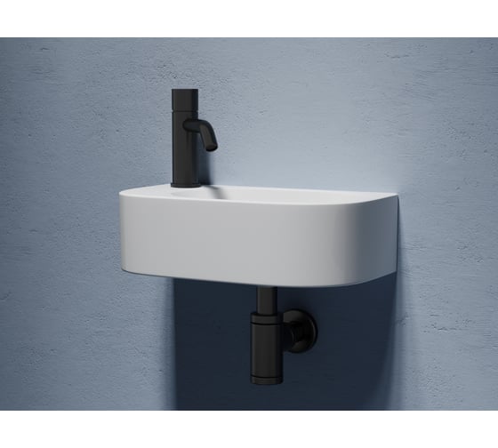 Умывальник подвесной прямоугольный Ceramicanova Element чаша справа, отверстие под смеситель слева, 408х223х110 мм CN6066R