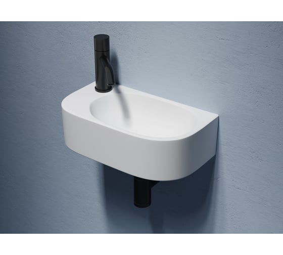 Умывальник подвесной прямоугольный Ceramicanova Element чаша справа, отверстие под смеситель слева, 408х223х110 мм CN6066R