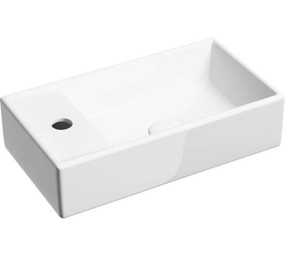 Умывальник подвесной прямоугольный Ceramicanova Element чаша справа, отверстие под смеситель слева, 407х217х100 мм CN6051R 1