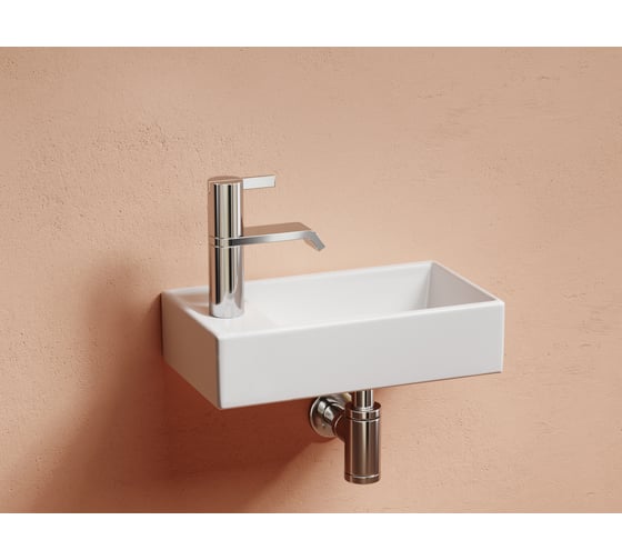 Умывальник подвесной прямоугольный Ceramicanova Element чаша справа, отверстие под смеситель слева, 407х217х100 мм CN6051R