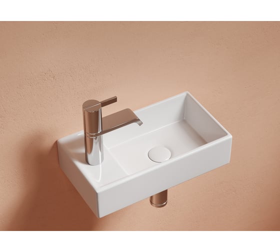 Умывальник подвесной прямоугольный Ceramicanova Element чаша справа, отверстие под смеситель слева, 407х217х100 мм CN6051R