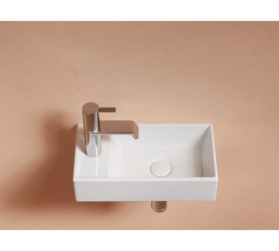 Умывальник подвесной прямоугольный Ceramicanova Element чаша справа, отверстие под смеситель слева, 407х217х100 мм CN6051R
