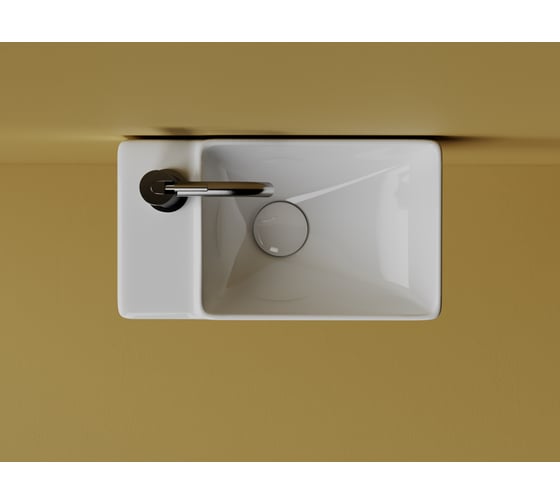 Умывальник подвесной прямоугольный Ceramicanova Element чаша справа, отверстие под смеситель слева, 395х220х125мм CN5046