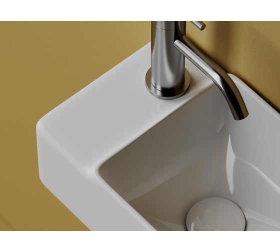 Умывальник подвесной прямоугольный Ceramicanova Element чаша справа, отверстие под смеситель слева, 395х220х125мм CN5046