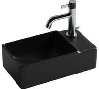 Умывальник подвесной прямоугольный Ceramicanova Element чаша слева, отверстие под смеситель справа, черный матовый, 395х220х125мм CN5045MB