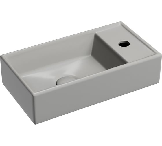Умывальник подвесной прямоугольный Ceramicanova Element чаша слева, отверстие под смеситель справа, антрацит матовый, 407х217х100 мм CN6051LMH 1
