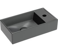 Умывальник подвесной прямоугольный Ceramicanova Element чаша слева, отверстие под смеситель справа, темный антрацит матовый, 407х217х100 мм CN6051LMDH