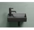Умывальник подвесной прямоугольный Ceramicanova Element чаша справа, отверстие под смеситель слева, темный антрацит матовый, 407х217х100 мм CN6051RMDH 4