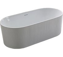 Ванна акриловая VINCEA 1700x800x580, цвет белый, щелевой перелив, слив хром VBT-426-1700