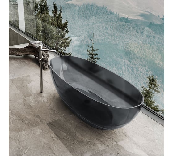 Ванна прозрачная VINCEA 1700x750x550, цвет черный VBT-6T01B