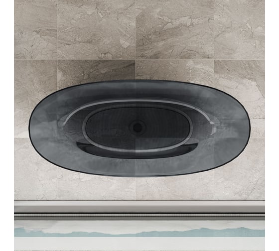 Ванна прозрачная VINCEA 1700x750x550, цвет черный VBT-6T01B