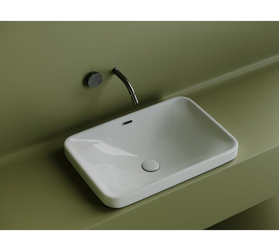 Умывальник чаша накладная Ceramicanova Element встраиваемый сверху в столешницу 605х415х185 мм CN5041