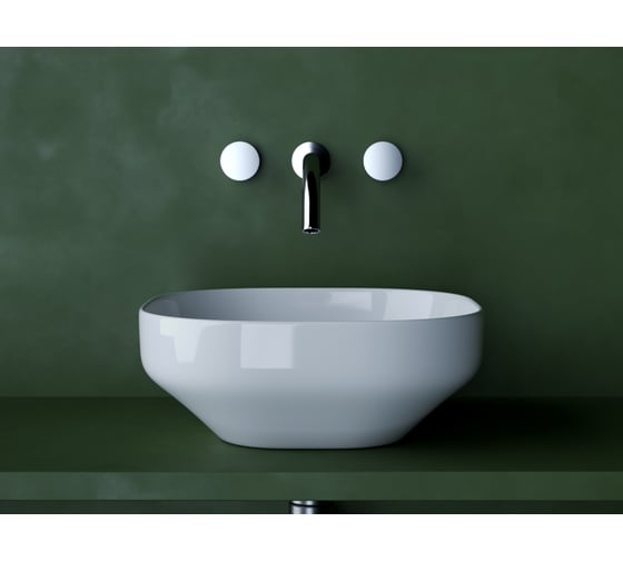 Умывальник чаша накладная Ceramicanova Element квадратная, 380х380х150мм CN5032