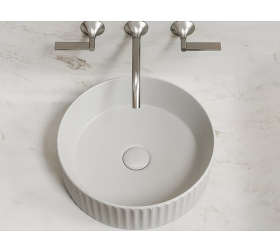 Умывальник чаша накладная Ceramicanova Element круглая, серый матовый, 360х360х115 мм CN6057MSG