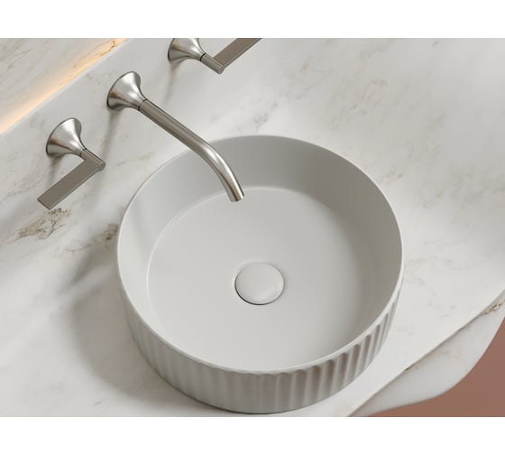 Умывальник чаша накладная Ceramicanova Element круглая, серый матовый, 360х360х115 мм CN6057MSG