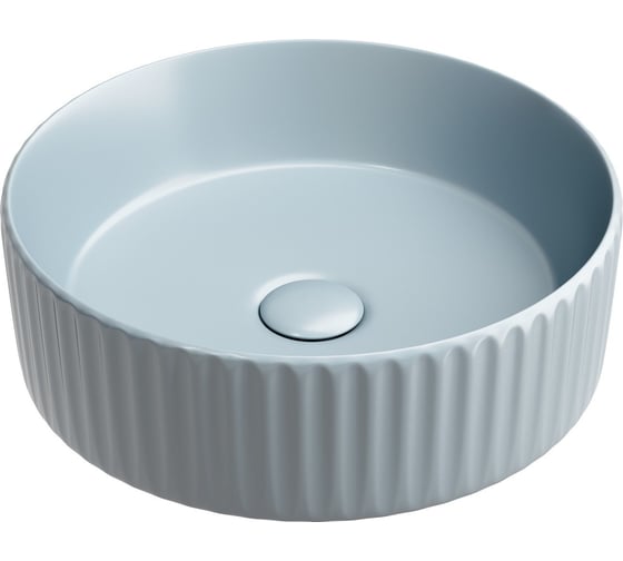 Умывальник чаша накладная Ceramicanova Element круглая, серо-голубой матовый, 360х360х115 мм CN6057MHL