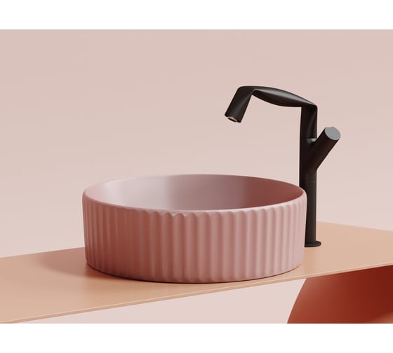 Умывальник чаша накладная Ceramicanova Element круглая, розовый матовый, 360х360х115 мм CN6057MP