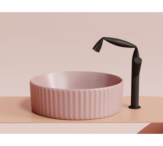 Умывальник чаша накладная Ceramicanova Element круглая, розовый матовый, 360х360х115 мм CN6057MP