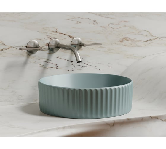 Умывальник чаша накладная Ceramicanova Element круглая, зеленый матовый, 360х360х115 мм CN6057MLG