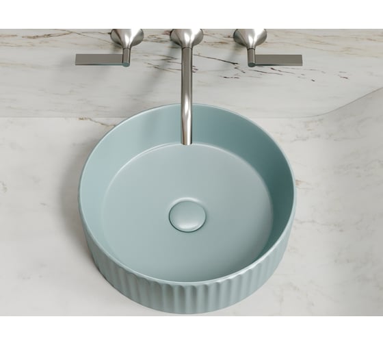 Умывальник чаша накладная Ceramicanova Element круглая, зеленый матовый, 360х360х115 мм CN6057MLG