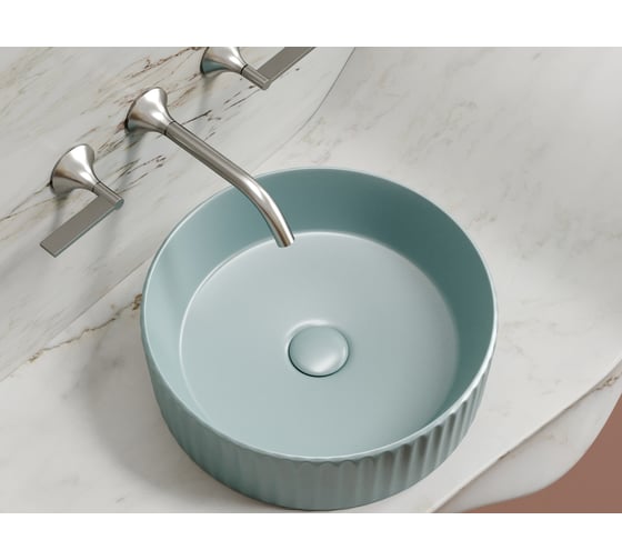 Умывальник чаша накладная Ceramicanova Element круглая, зеленый матовый, 360х360х115 мм CN6057MLG