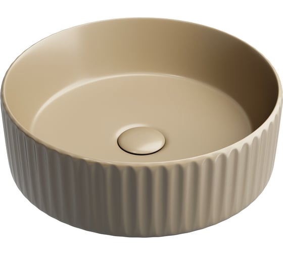 Умывальник чаша накладная Ceramicanova Element круглая, капучино матовый, 360х360х115мм CN6057MC 1