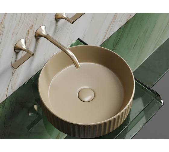 Умывальник чаша накладная Ceramicanova Element круглая, капучино матовый, 360х360х115мм CN6057MC