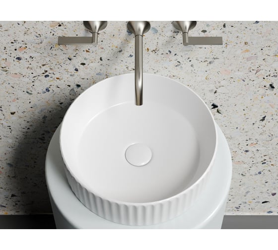 Умывальник чаша накладная Ceramicanova Element круглая, белый матовый, 360х360х115 мм CN6057MW