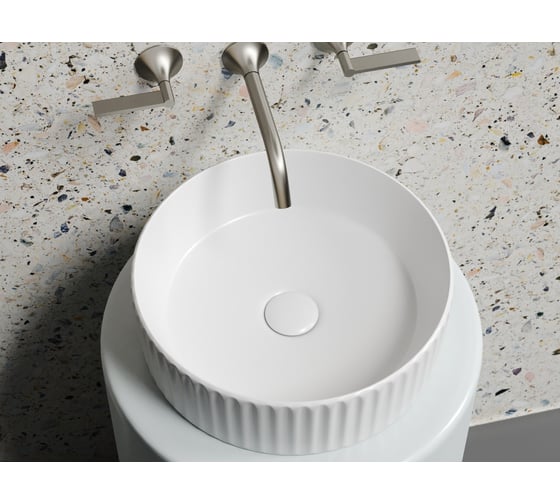 Умывальник чаша накладная Ceramicanova Element круглая, белый матовый, 360х360х115 мм CN6057MW
