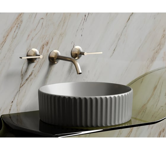 Умывальник чаша накладная Ceramicanova Element круглая, антрацит матовый, 360х360х115 мм CN6057MH
